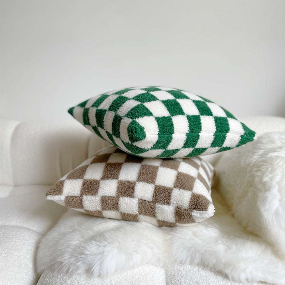 Bedroom Sofa Living Room Double-sided Checkerboard Pillowcase Curated Room Kits