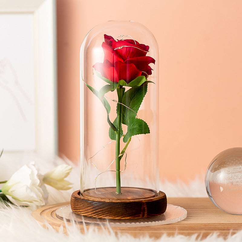 Flannelette Rose Lamp Glass Cover Immortal Flower Curated Room Kits