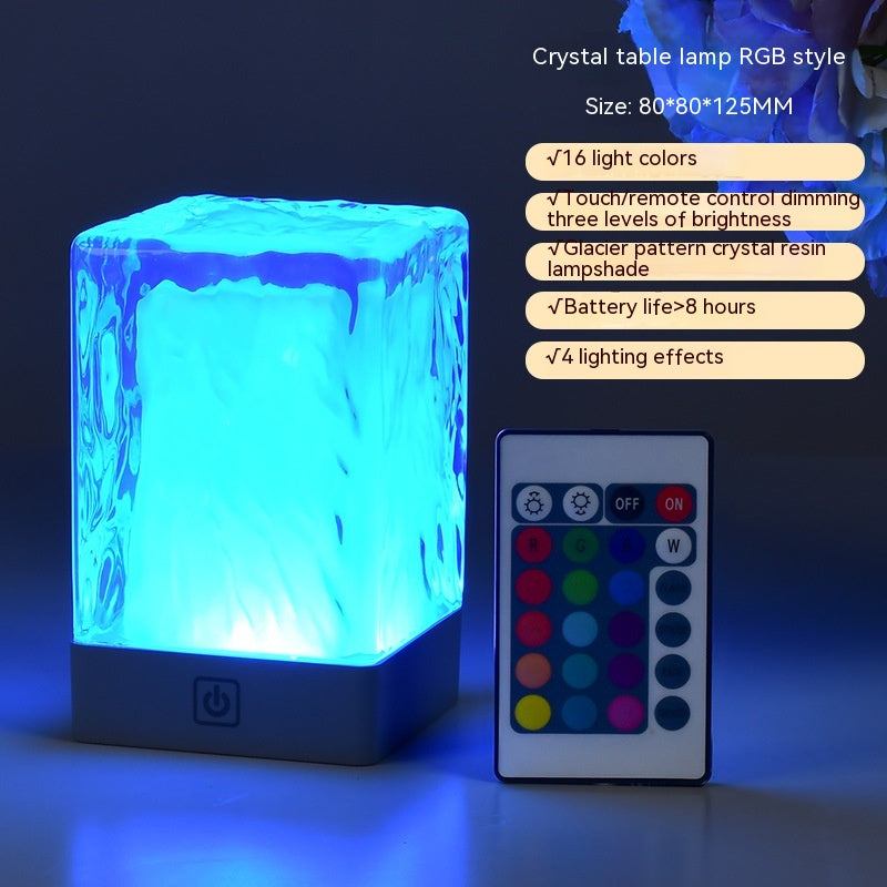 Crystal Lamp Atmosphere Simple Desktop Night Light Touch Home Decor Curated Room Kits