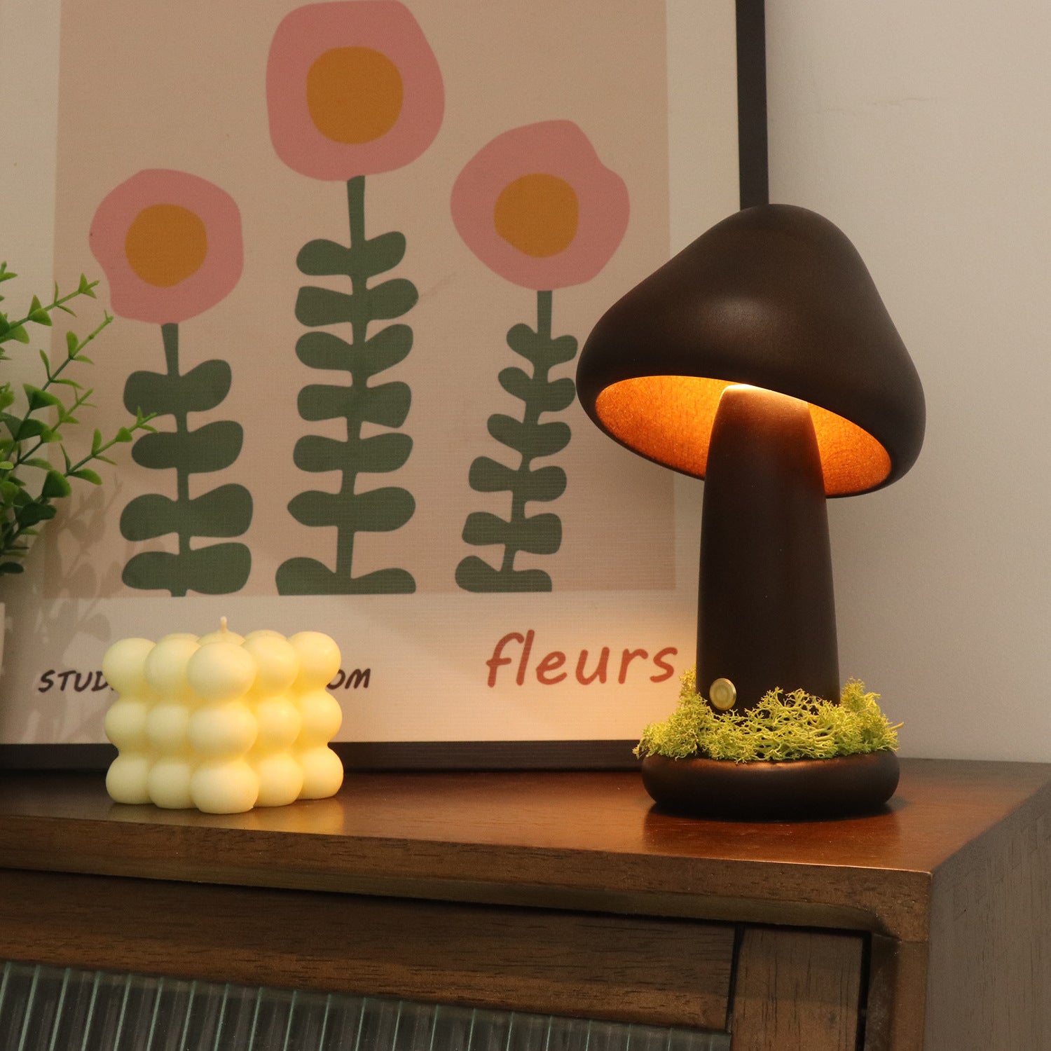 Twist Head Mushroom Small Night Lamp Warm Light Touch  Home Decor Curated Room Kits