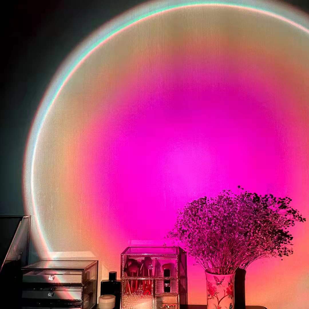 Rechargeable Rainbow Projection Lamp Sunset Lamp Projection Atmosphere Sunset Lamp Curated Room Kits