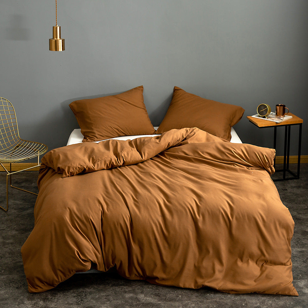 Fashion Home Textile Single Product Bedding Brushed Solid Color Quilt Cover Curated Room Kits