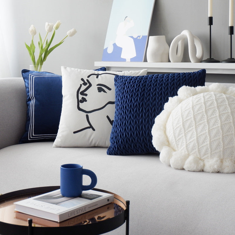 Velvet Modern Minimalist Bedside Cushion Pillow Curated Room Kits
